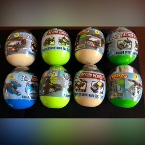 Building Blocks! 8 Blokko 3 In 1 Action Vehicles- Party Favors, Gifts, Presents